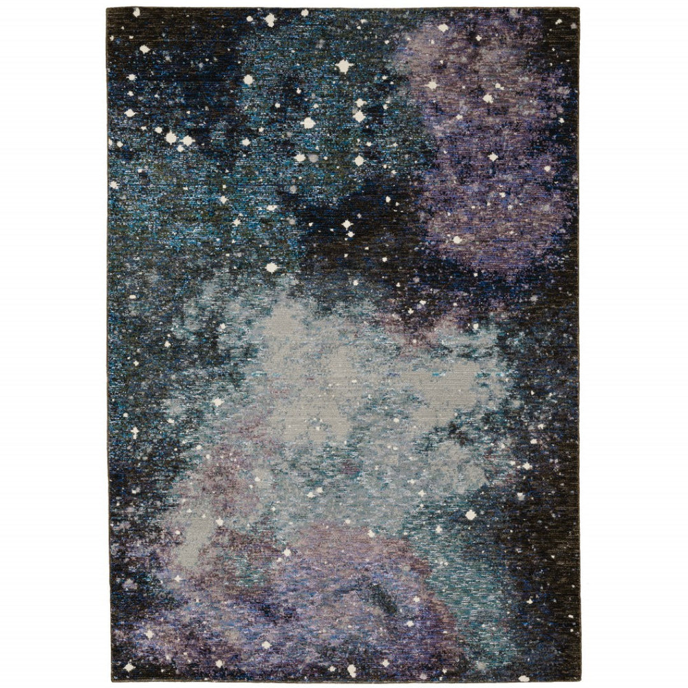 HomeRoots 10' Purple and Ivory Abstract Power Loom Area Rug - Stylish, Durable, and Stain-Resistant Design 10' X 13' 510419