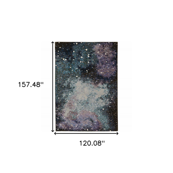 Homeroots 10' X 13' Purple And Ivory Abstract Power Loom Area Rug  Other Material 510419