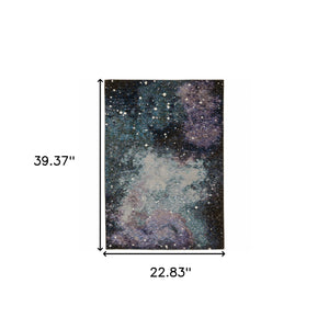 Homeroots 2' X 3' Purple And Ivory Abstract Power Loom Area Rug  Polypropylene 510420