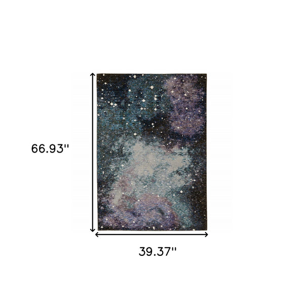 Homeroots 3' X 5' Purple And Ivory Abstract Power Loom Area Rug  Other Material 510423