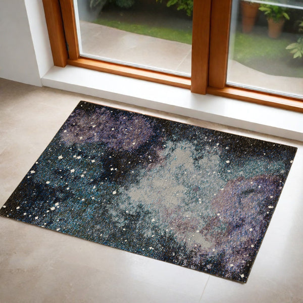 Homeroots 3' X 5' Purple And Ivory Abstract Power Loom Area Rug  Other Material 510423