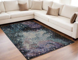 Homeroots 5' X 7' Purple And Ivory Abstract Power Loom Area Rug  Other Material 510424