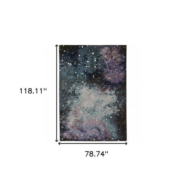 Homeroots 7' X 10' Purple And Ivory Abstract Power Loom Area Rug  Other Material 510425