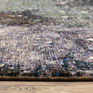 Homeroots 8' X 11' Purple And Ivory Abstract Power Loom Area Rug  Other Material 510426