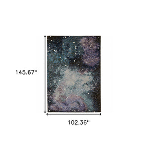 Homeroots 9' X 12' Purple And Ivory Abstract Power Loom Area Rug  Other Material 510427