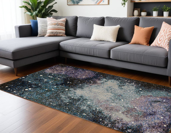 Homeroots 9' X 12' Purple And Ivory Abstract Power Loom Area Rug  Other Material 510427