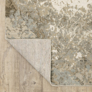 HomeRoots 10' Gray and Ivory Abstract Area Rug - Stylish Power Loomed Design for Modern Homes and Durability 10' X 13' 510428