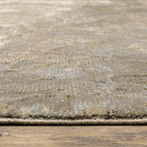 HomeRoots 10' Gray and Ivory Abstract Area Rug - Stylish Power Loomed Design for Modern Homes and Durability 7' X 10' 510434