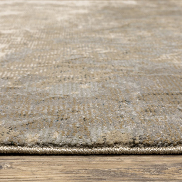 HomeRoots 10' Gray and Ivory Abstract Area Rug - Stylish Power Loomed Design for Modern Homes and Durability 9' X 12' 510436