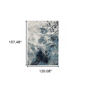 HomeRoots 10' Gray Abstract Area Rug - Modern Power Loom Design for Stylish, Stain-Resistant Comfort & Durability 10' X 13' 510437