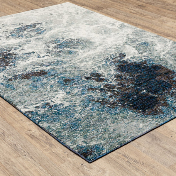 HomeRoots 10' Gray Abstract Area Rug - Modern Power Loom Design for Stylish, Stain-Resistant Comfort & Durability 10' X 13' 510437