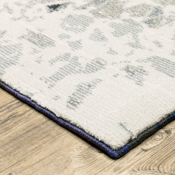 HomeRoots 10' Gray Abstract Area Rug - Modern Power Loom Design for Stylish, Stain-Resistant Comfort & Durability 2'3" x 8' 510439