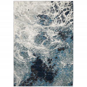 HomeRoots 10' Gray Abstract Area Rug - Modern Power Loom Design for Stylish, Stain-Resistant Comfort & Durability 3' x 5' 510441