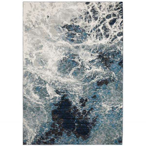 HomeRoots 10' Gray Abstract Area Rug - Modern Power Loom Design for Stylish, Stain-Resistant Comfort & Durability 7' X 10' 510443