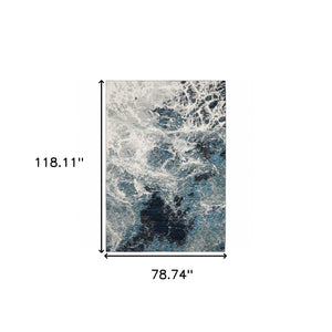HomeRoots 10' Gray Abstract Area Rug - Modern Power Loom Design for Stylish, Stain-Resistant Comfort & Durability 7' X 10' 510443
