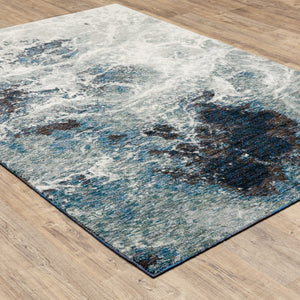 HomeRoots 10' Gray Abstract Area Rug - Modern Power Loom Design for Stylish, Stain-Resistant Comfort & Durability 7' X 10' 510443