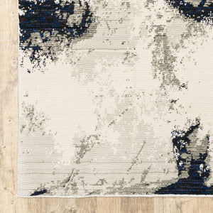 HomeRoots 10' Gray and Black Abstract Power Loom Area Rug - Modern, Stain-Resistant, Durable for Any Space 10' X 13' 510446