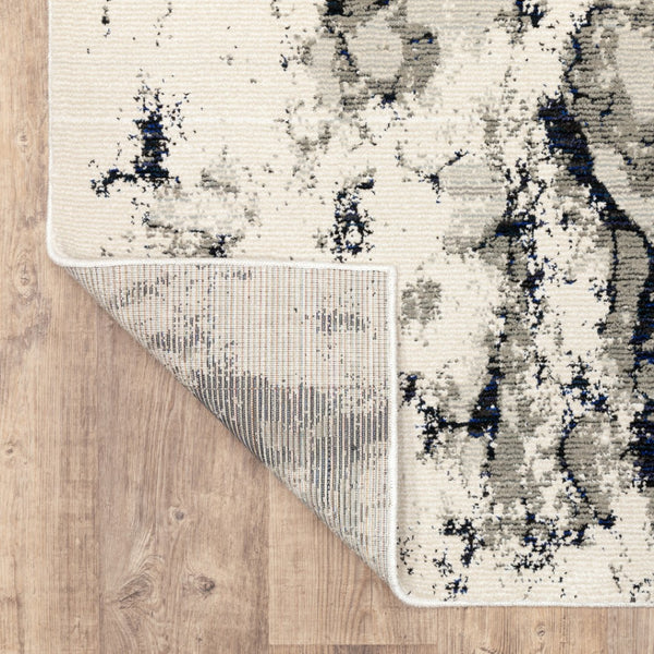 HomeRoots 10' Gray and Black Abstract Power Loom Area Rug - Modern, Stain-Resistant, Durable for Any Space 3' x 5' 510450