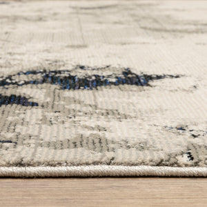 HomeRoots 10' Gray and Black Abstract Power Loom Area Rug - Modern, Stain-Resistant, Durable for Any Space 5' X 7' 510451