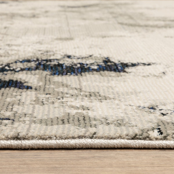 HomeRoots 10' Gray and Black Abstract Power Loom Area Rug - Modern, Stain-Resistant, Durable for Any Space 9' X 12' 510454