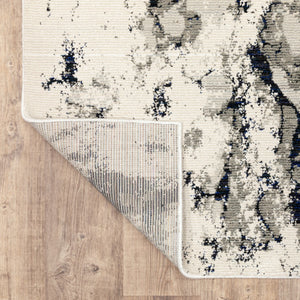 HomeRoots 10' Gray and Black Abstract Power Loom Area Rug - Modern, Stain-Resistant, Durable for Any Space 9' X 12' 510454