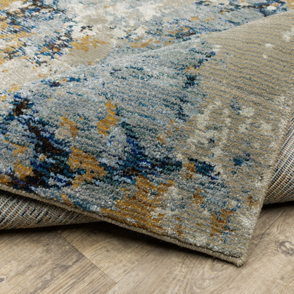HomeRoots 10' Gray and Ivory Abstract Area Rug - Contemporary Power Loom Design for Easy Maintenance and Style 3' x 5' 510459