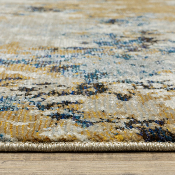 HomeRoots 10' Gray and Ivory Abstract Area Rug - Contemporary Power Loom Design for Easy Maintenance and Style 9' X 12' 510463