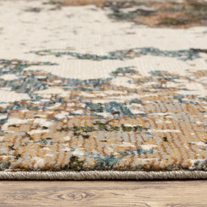 HomeRoots 10' Modern Blue and Ivory Abstract Area Rug - Stain Resistant, Power Loomed for Style and Durability 8' X 11' 510471