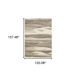 HomeRoots 10' Contemporary Blue and Gray Abstract Power Loom Area Rug for Stylish, Durable Home Decor 10' X 13' 510473