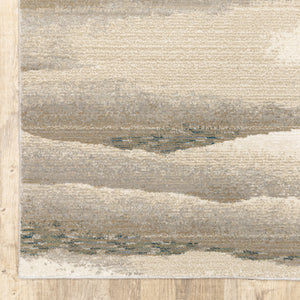 HomeRoots 10' Contemporary Blue and Gray Abstract Power Loom Area Rug for Stylish, Durable Home Decor 2'3" x 8' 510475