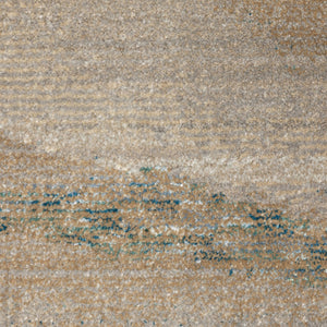 HomeRoots 10' Contemporary Blue and Gray Abstract Power Loom Area Rug for Stylish, Durable Home Decor 2'6" x 12' 510476