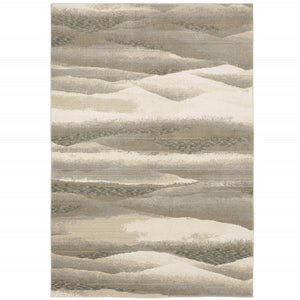 HomeRoots 10' Contemporary Blue and Gray Abstract Power Loom Area Rug for Stylish, Durable Home Decor 3' x 5' 510477