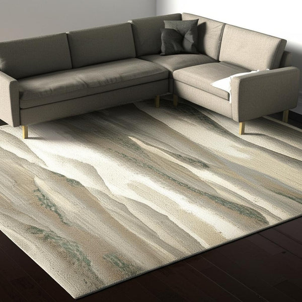 HomeRoots 10' Contemporary Blue and Gray Abstract Power Loom Area Rug for Stylish, Durable Home Decor 5' X 7' 510478