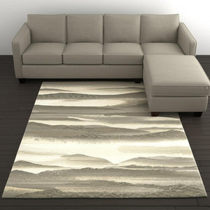 HomeRoots 10' Contemporary Blue and Gray Abstract Power Loom Area Rug for Stylish, Durable Home Decor 7' X 10' 510479