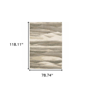 HomeRoots 10' Contemporary Blue and Gray Abstract Power Loom Area Rug for Stylish, Durable Home Decor 7' X 10' 510479