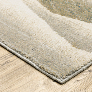 HomeRoots 10' Contemporary Blue and Gray Abstract Power Loom Area Rug for Stylish, Durable Home Decor 8' X 11' 510480