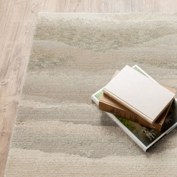 HomeRoots 10' Contemporary Blue and Gray Abstract Power Loom Area Rug for Stylish, Durable Home Decor 8' X 11' 510480