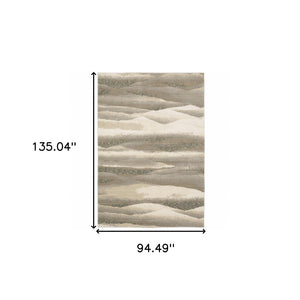 HomeRoots 10' Contemporary Blue and Gray Abstract Power Loom Area Rug for Stylish, Durable Home Decor 8' X 11' 510480