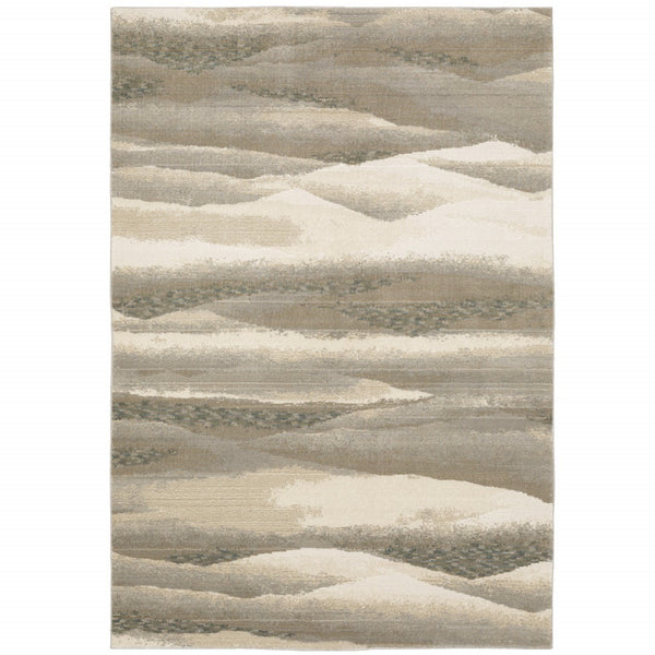 HomeRoots 10' Contemporary Blue and Gray Abstract Power Loom Area Rug for Stylish, Durable Home Decor 9' X 12' 510481