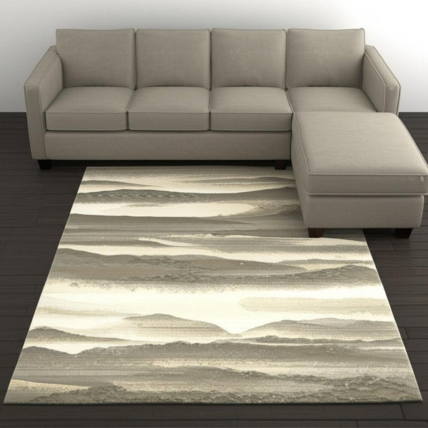 HomeRoots 10' Contemporary Blue and Gray Abstract Power Loom Area Rug for Stylish, Durable Home Decor 9' X 12' 510481