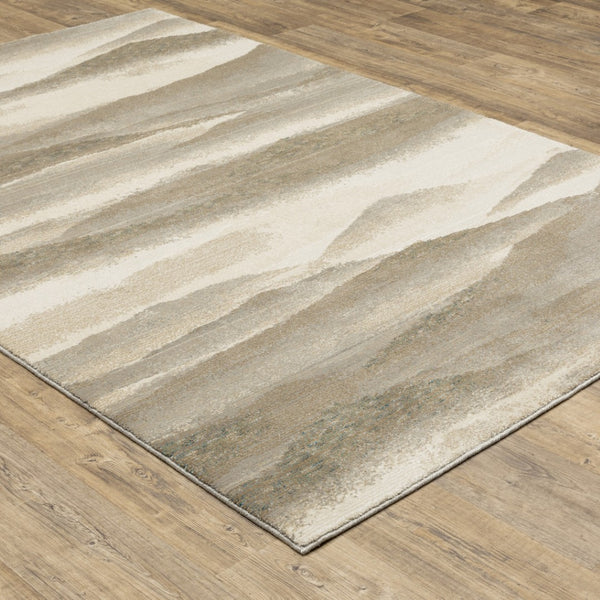 HomeRoots 10' Contemporary Blue and Gray Abstract Power Loom Area Rug for Stylish, Durable Home Decor 9' X 12' 510481