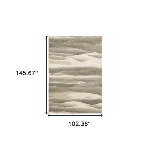 HomeRoots 10' Contemporary Blue and Gray Abstract Power Loom Area Rug for Stylish, Durable Home Decor 9' X 12' 510481