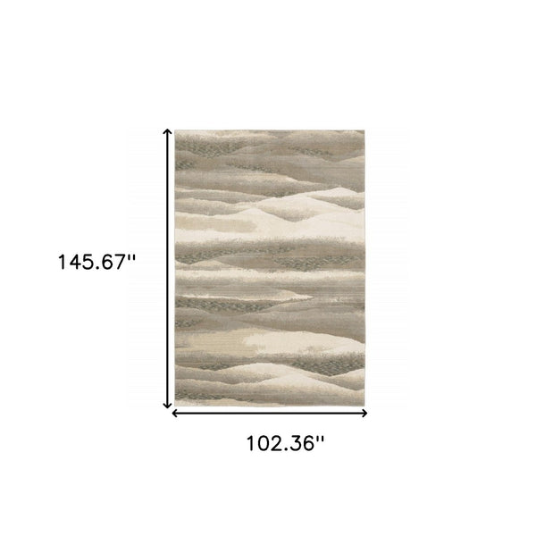 HomeRoots 10' Contemporary Blue and Gray Abstract Power Loom Area Rug for Stylish, Durable Home Decor 9' X 12' 510481