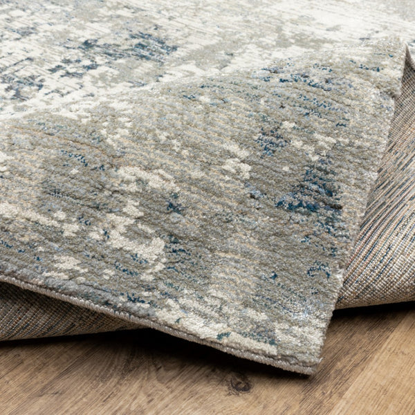 HomeRoots 10' Blue and Beige Abstract Area Rug - Durable, Stain-Resistant Design for Modern Living Spaces 10' X 13' 510482
