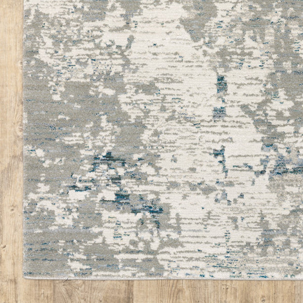 HomeRoots 10' Blue and Beige Abstract Area Rug - Durable, Stain-Resistant Design for Modern Living Spaces 9' X 12' 510490