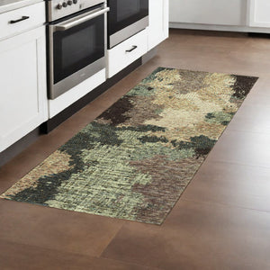 HomeRoots 10' Blue and Ivory Abstract Area Rug – Stylish, Stain Resistant, Durable Floor Centerpiece for Your Home 2'3" x 8' 510511