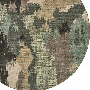 HomeRoots 10' Blue and Ivory Abstract Area Rug – Stylish, Stain Resistant, Durable Floor Centerpiece for Your Home 8' Round Round 510516