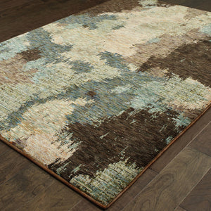 HomeRoots 10' Blue and Ivory Abstract Area Rug – Stylish, Stain Resistant, Durable Floor Centerpiece for Your Home 8' X 11' Rectangle 510517