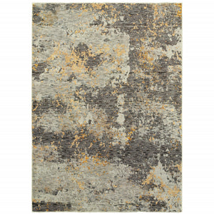 Homeroots 5' X 7' Gray And Ivory Abstract Power Loom Area Rug  Other Material 510524