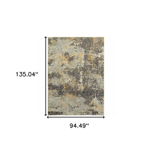 Homeroots 8' X 11' Gray And Ivory Abstract Power Loom Area Rug  Other Material 510526